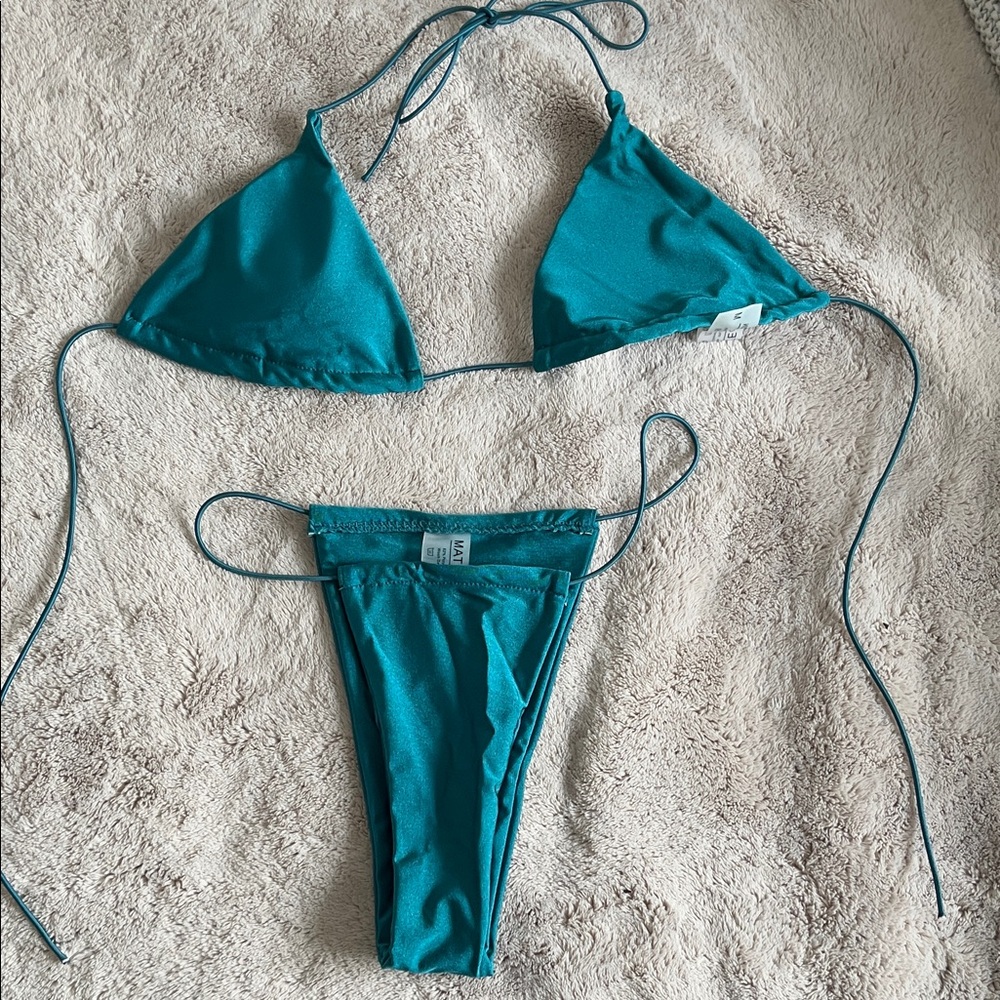 MATTE Brand Chic Teal Bikini Set Size M